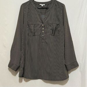 Womens Notations Striped Blouse
Size 2X